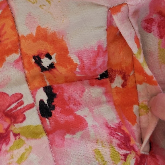 Loft, Ann Taylor. Colorful Pink/Orange Poppies Linen Look Material. Size 8 NWOT - Picture 16 of 16